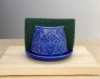 Ceramic Sponge Holder - Napkin Holder - Moroccan Decor - Kitchen Decor - Slip Trailed Pottery