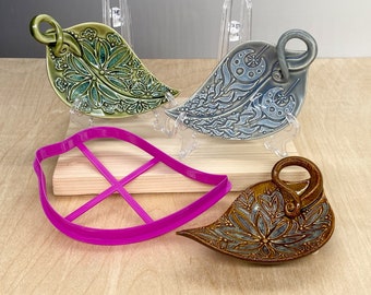 Small Leaf Cutter - Ceramic Cookie Cutter - Pottery Tool