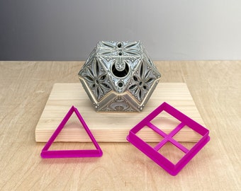 Tesseract Cookie Cutter Project - Ceramic Cookie Cutter - Pottery Tool