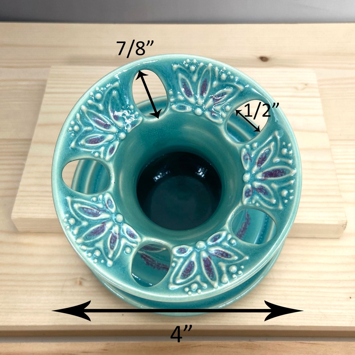 Ceramic Toothbrush Holder Pen Holder Floral Design Slip Etsy