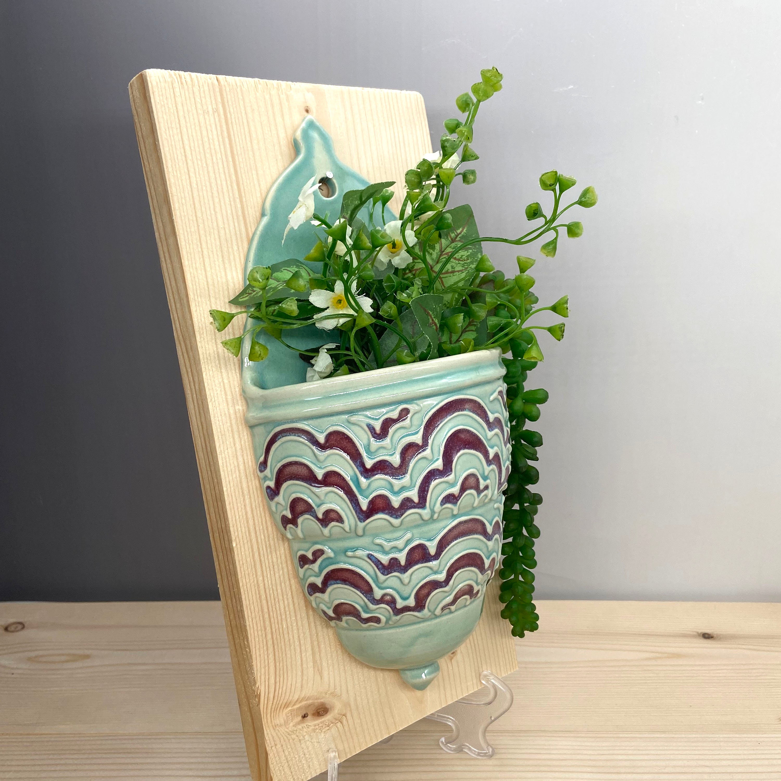 Large Ceramic Wall Pocket Planter Hanging Planter Art Etsy