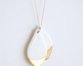 E m a - Long necklace pink copper &  fine gold  - porcelain jewelry - Calliope Collection - cyber monday