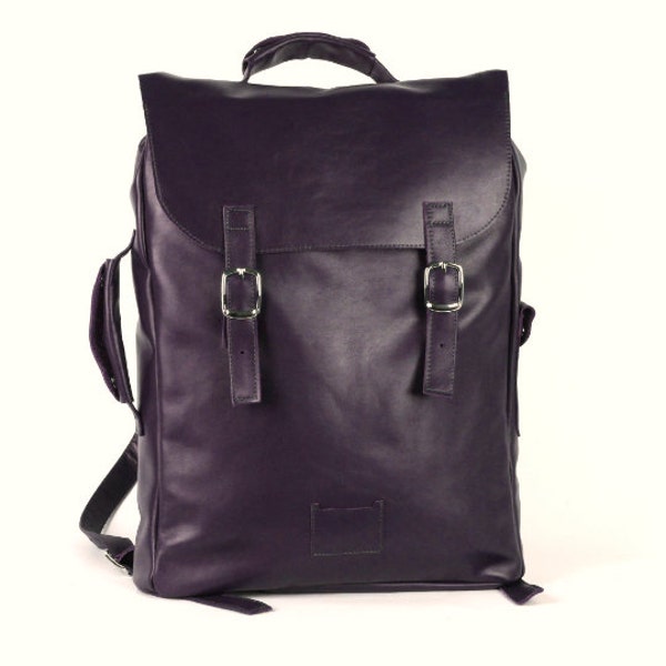 Dark violet large leather backpack rucksack / To order / Dark violet leather Backpack / Leather Backpack / Leather rucksack / Christmas Gift