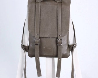 Soft dove colored leather backpack rucksack / In stock / Leather laptop backpack / Leather Backpack / Leather rucksack / Gift /