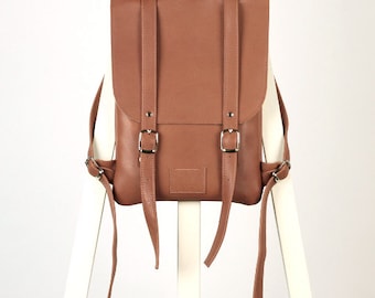 Saddle Brown leather backpack rucksack / In stock / Leather backpack / Leather rucksack / Womens backpack / Laptop bag / Christmas Gift /