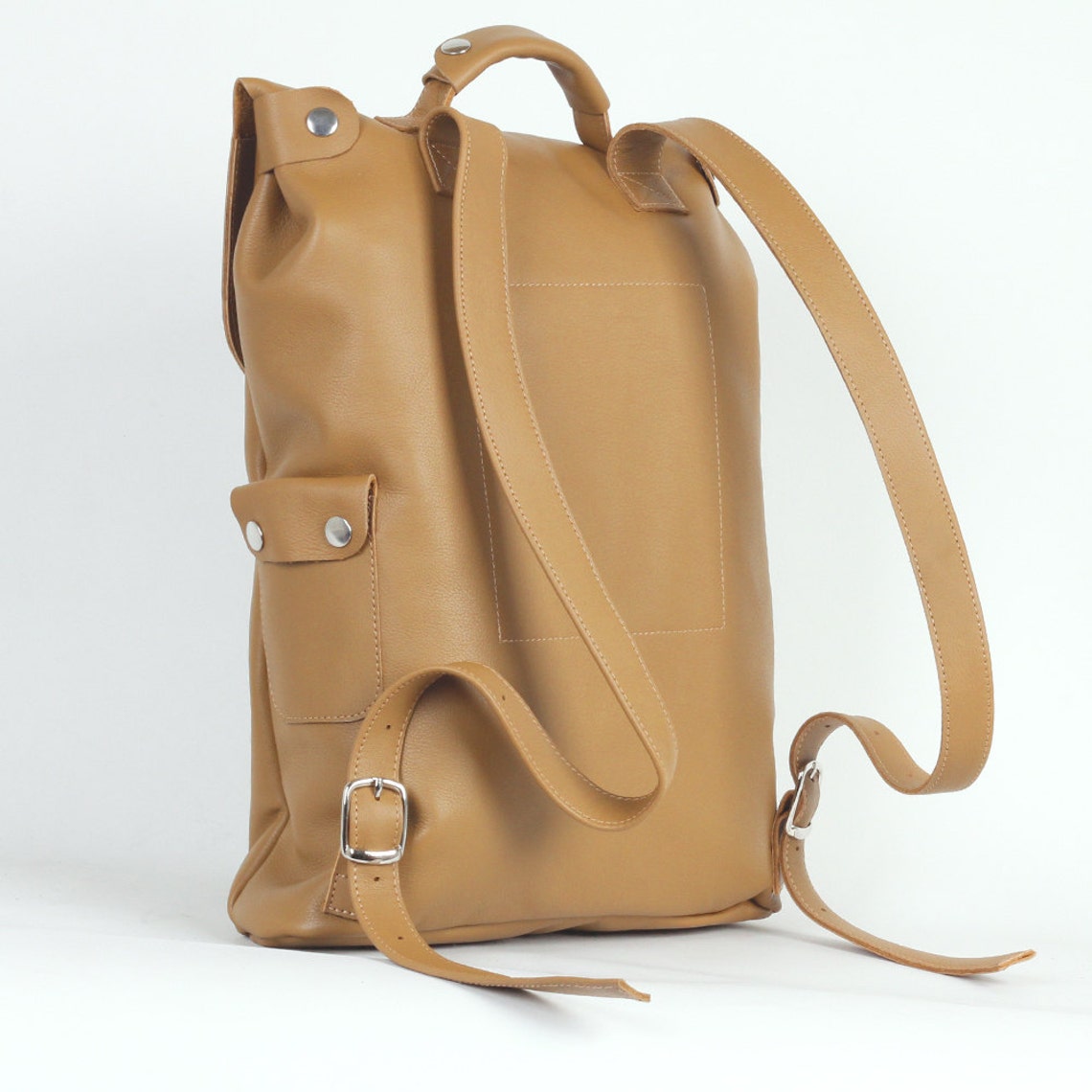 Nude Large Leather Backpack Rucksack Handmade/ in Stock / - Etsy