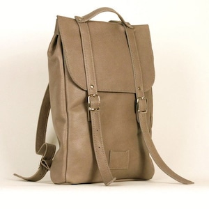 Beige middle size leather backpack rucksack / In stock / Leather Backpack / leather rucksack / Womens backpack / Christmas Gift /