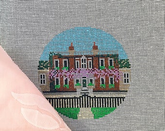 Regency House Round Handpainted Needlepoint Canvas or Kit
