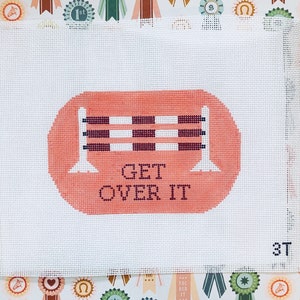 Get Over It Handpainted Equestrian Needlepoint Canvas