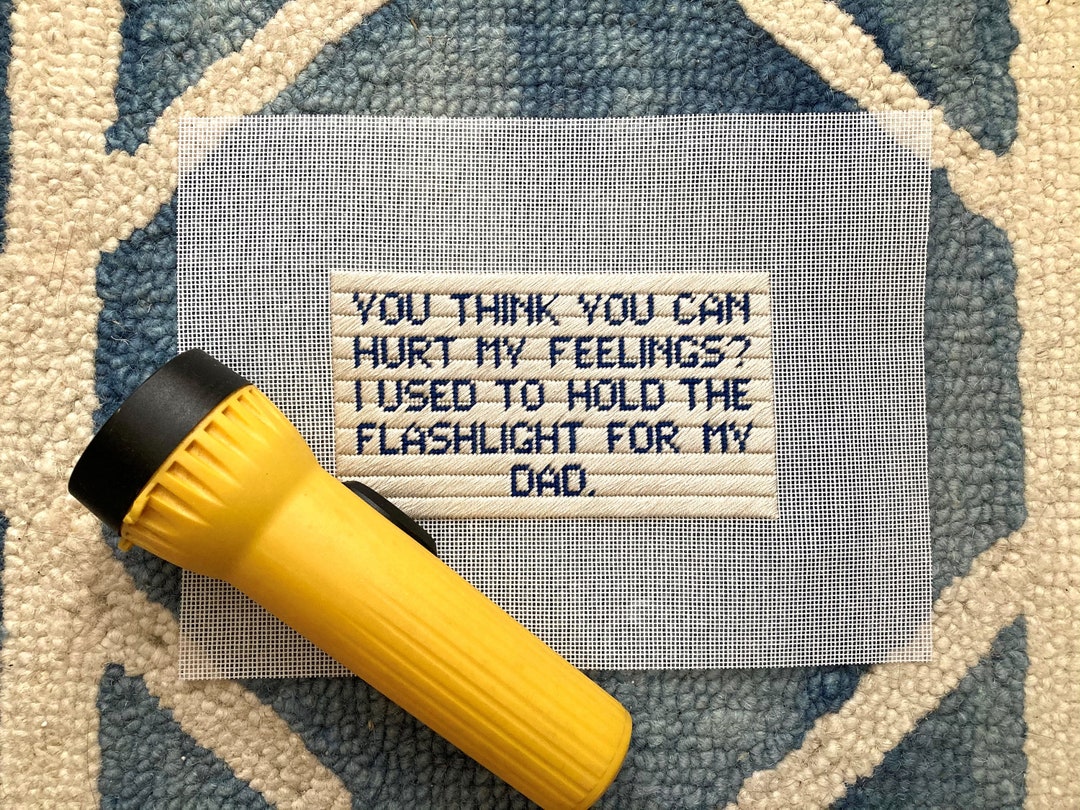 Flashlight Quote Handpainted Needlepoint Canvas Etsy