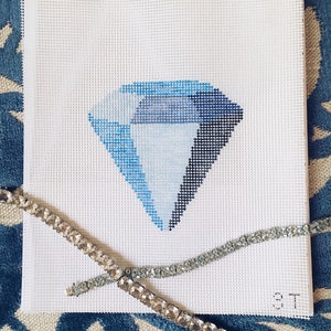 Diamond Handpainted Needlepoint Canvas - Beginner Friendly