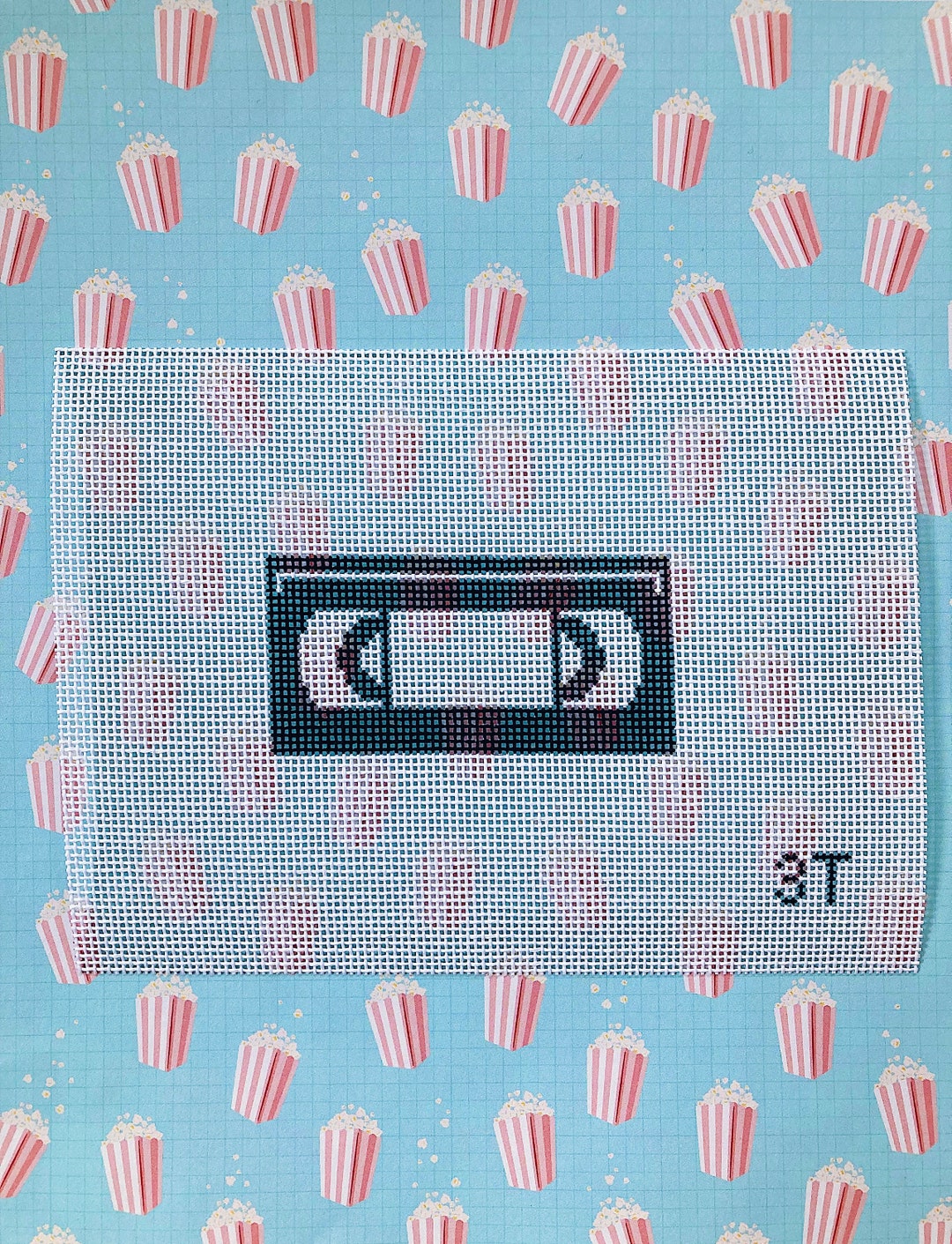 VHS Tape Retro Handpainted Needlepoint Canvas Etsy