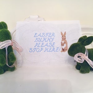 Easter Bunny Door Hanger Handpainted Needlepoint Canvas
