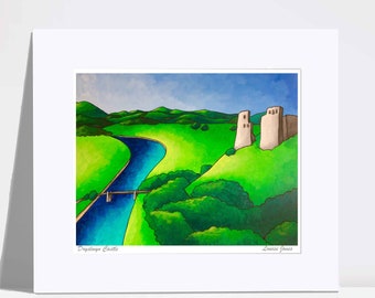 Dryslwyn Castle art print, Towy Valley, Carmarthenshire, welsh gift, welsh print