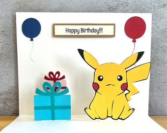Pikachu Card - Pop Up Pikachu Card - Pikachu Birthday Card
