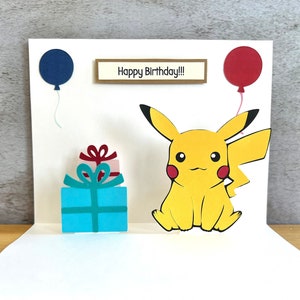 Tarjeta Pikachu - Tarjeta Pop Up Pikachu - Tarjeta de cumpleaños Pikachu