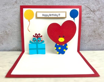 BTS BT21 Tata Birthday Card - Pop Up Tata Card - BTS Tata