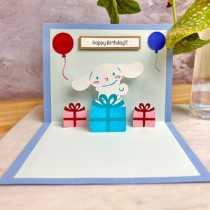 Cartão Cinnamoroll - Cartão de aniversário Cinnamoroll - Cartão de felicitações Cinnamoroll - Cartão pop-up Cinnamoroll - Cartão Sanrio
