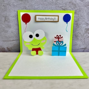 Cartão de aniversário Keroppi - Cartão Keroppi - Cartão Keroppi - Cartão pop-up Keroppi - Cartão Sanrio