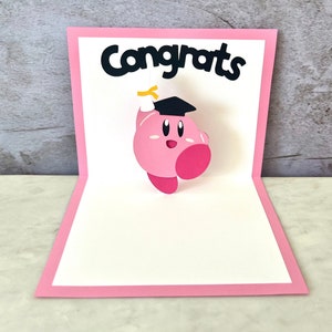Carte de remise des diplômes Kirby - carte Kirby - carte de voeux Kirby - carte pop-up Kirby - carte de remise des diplômes 2025