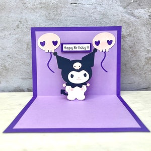 Carte Kuromi - carte d'anniversaire Kuromi - carte de voeux Kuromi - carte Pop Up Kuromi - carte Sanrio - carte Kawaii - cadeau d'anniversaire Kuromi