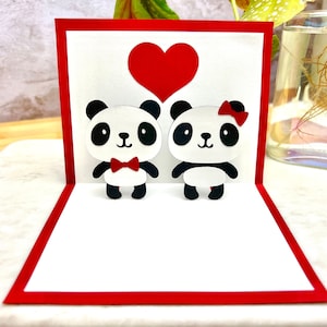 Biglietto pop-up Panda - I Heart U - Biglietto Panda