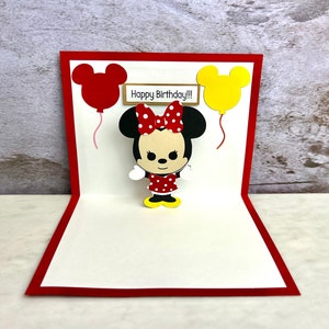 Cartão pop-up - Cartão pop-up da Disney - Cartão pop-up da Minnie Mouse - Cartão pop-up da Minnie