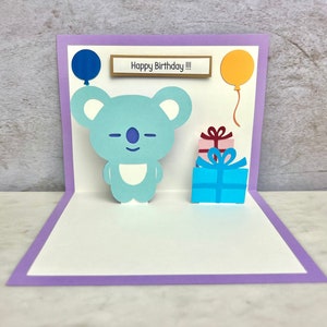 Biglietto di compleanno Koya BTS BT21 - Biglietto pop-up Koya - BTS Koya