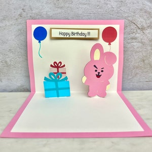 Carte d'anniversaire Cooky BTS BT21 - Carte Pop Up Cooky - BTS Cooky