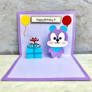 Cartão de aniversário BTS BT21 Mang - Cartão de aniversário Pop Up Mang - BTS Mang