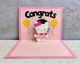 Hello Kitty Graduation Card -Hello Kitty Card - Hello Kitty Greeting Card - Hello Kitty Pop Up Card - Sanrio Card - 2024 Graduation Card