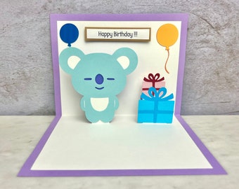 BTS BT21 Koya Birthday Card - Pop Up Koya Card - BTS Koya