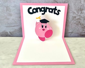 Kirby Graduation Card - Kirby Card - Kirby Greeting Card - Kirby Pop Up Card - 2024 Graduation Card