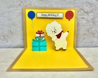 Bts BT21 RJ Birthday Card - Pop Up RJ Card - BTS Rj