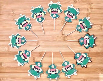 Décorations pour cupcakes Dragon vert - Année du dragon - 100 jours de décoration pour cupcakes