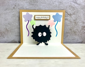 Spirited Away Soot Sprites Card - Soot Sprites Birthday Card - Pop Up Card -  Anime Birthday Card - Soot Sprites Birthday Gift