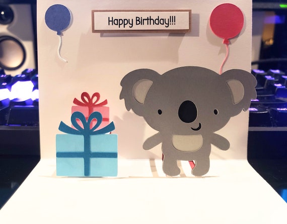 Carte Koala Carte Danniversaire De Koala Joyeux Etsy