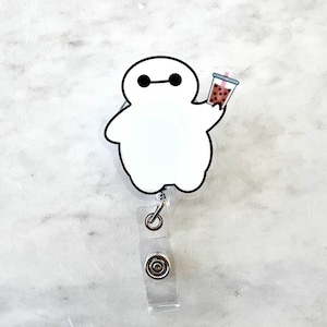 Baymax Badge Reel: Boba Tea Acrylic ID Holder
