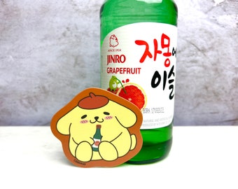 Pompompurin Soju Sticker - Pompompurin - Pompompurin Gift - Sanrio Sticker - Soju Sticker - Sanrio Gift