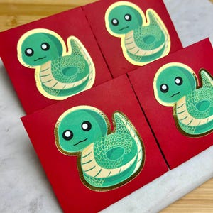Envelopes vermelhos do Ano da Cobra - Envelopes vermelhos do Ano Novo Lunar - Envelopes fofos de mini cobras