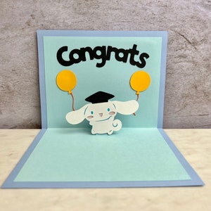 Carte de remise des diplômes Cinnamoroll - Carte de remise des diplômes Cinnamoroll pop-up - Cadeau Sanrio - Carte Cinnamoroll - Carte de remise des diplômes 2025
