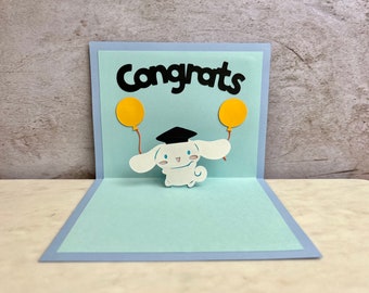 Cinnamoroll Graduation Card -  Pop Up Cinnamoroll Graduation Card - Sanrio Gift - Cinnamoroll Card