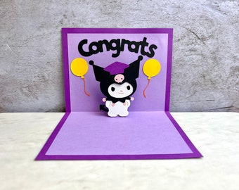 Kuromi Graduation Card - Pop Up Kuromi Card - Graduation Gift - Sanrio Grad Gift - 2024 Graduation Card