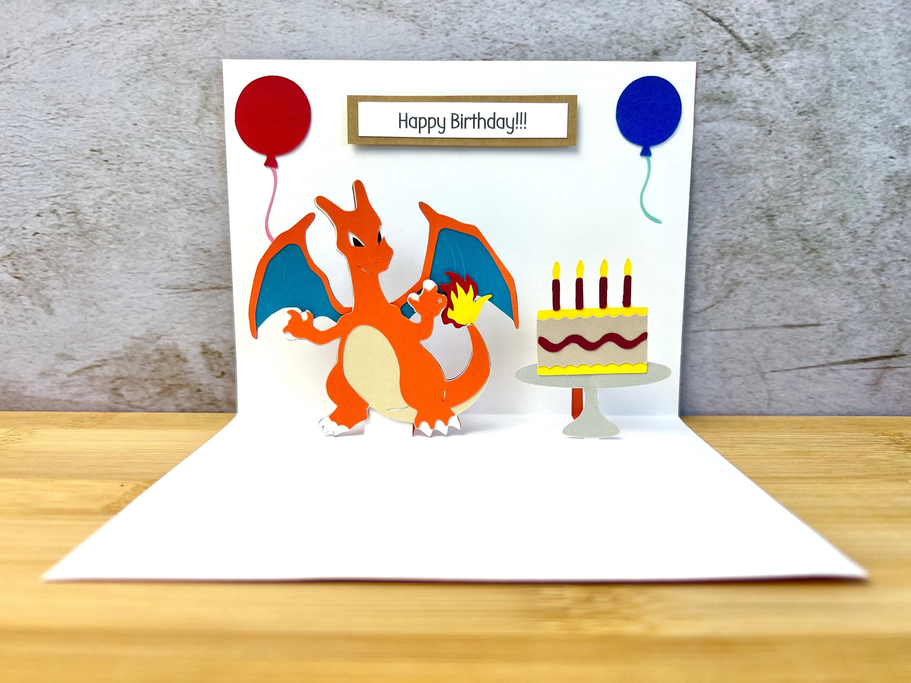 ポケモン　ポストカード 誕生日 HAPPY BIRTHDAY リザードン リザードンカード - ポップアップリザードンカード - リザードン