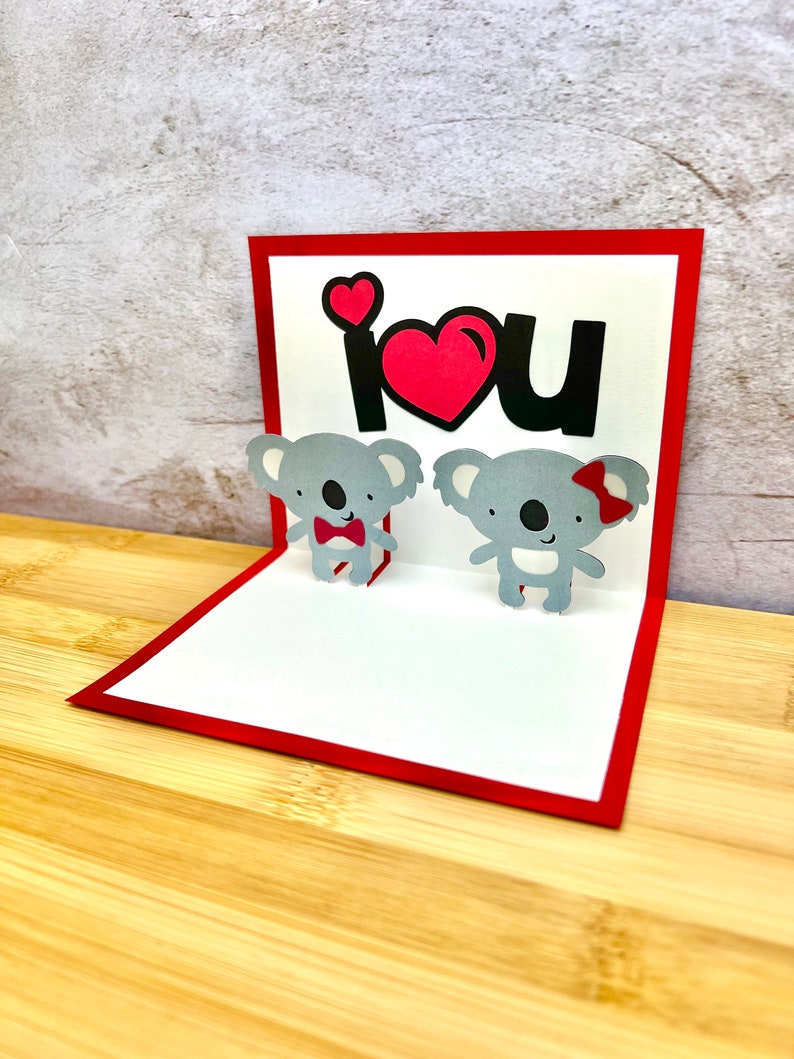 Koala Pop Up Card Pop Up Koala Card I 3 U Koala Card image 4