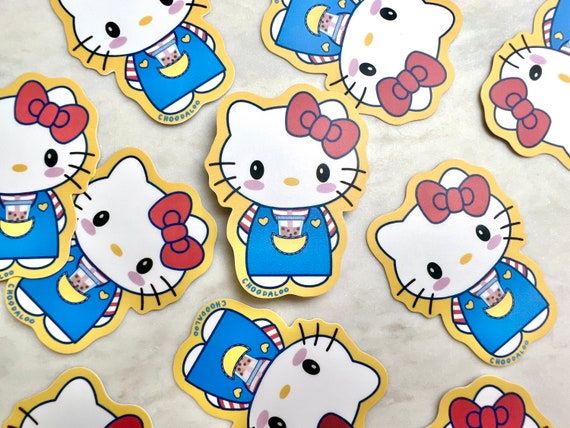 Hello Kitty Boba Sticker Hello Kitty Sticker Sanrio Boba Sticker Sanrio  Sticker Sanrio Gift 