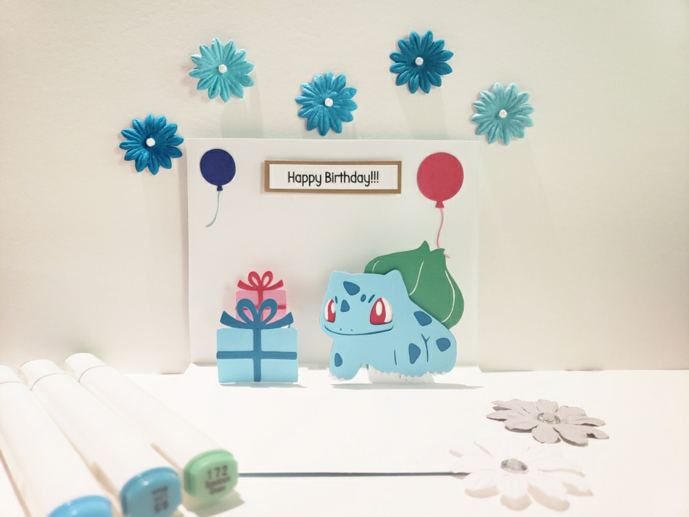 Bulbasaur Card Pop Up Bulbasaur Card Bulbasaur Birthday | Etsy