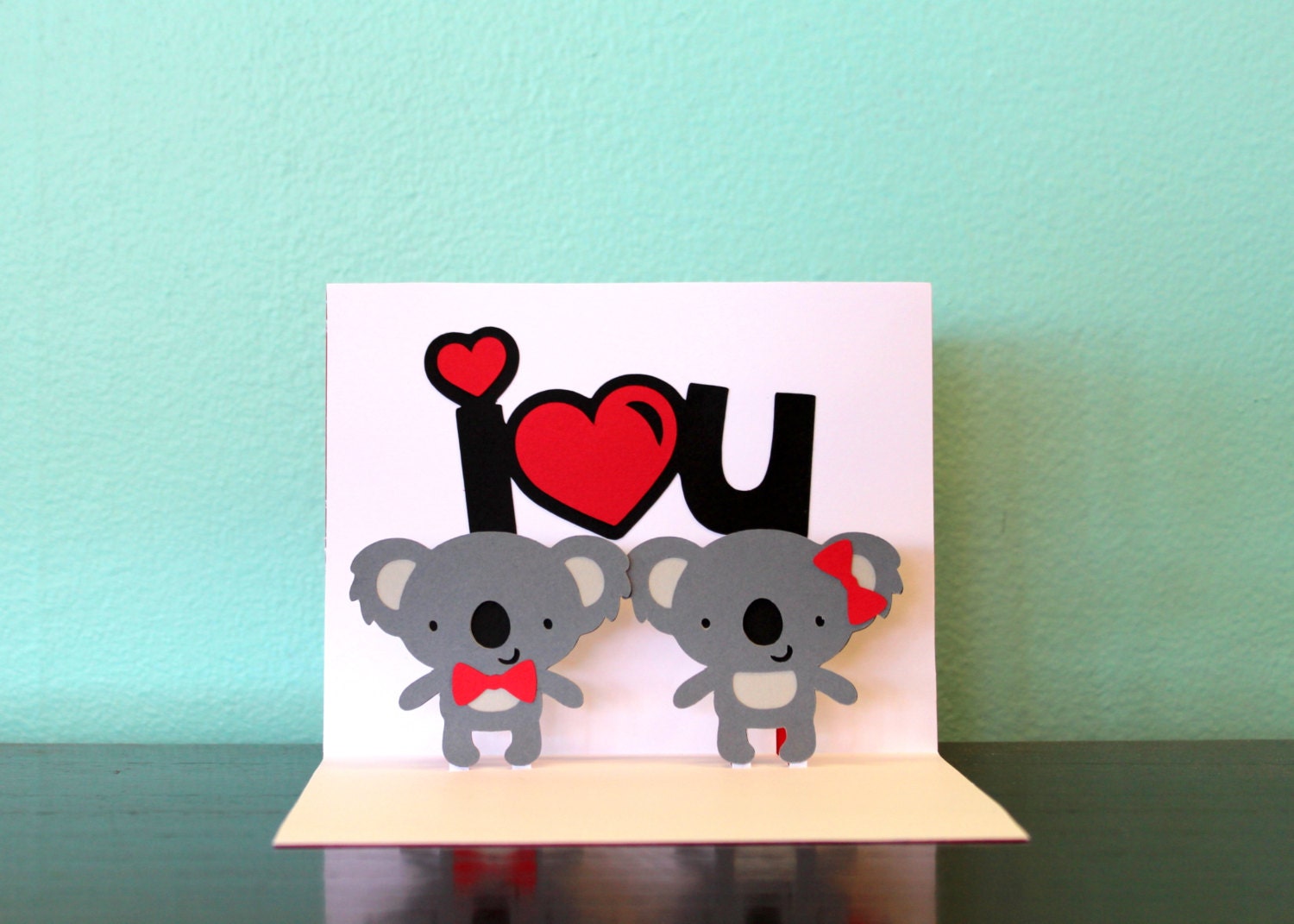 Koala Pop Up Card - Pop Up Koala Card - I <3 U - Koala Card