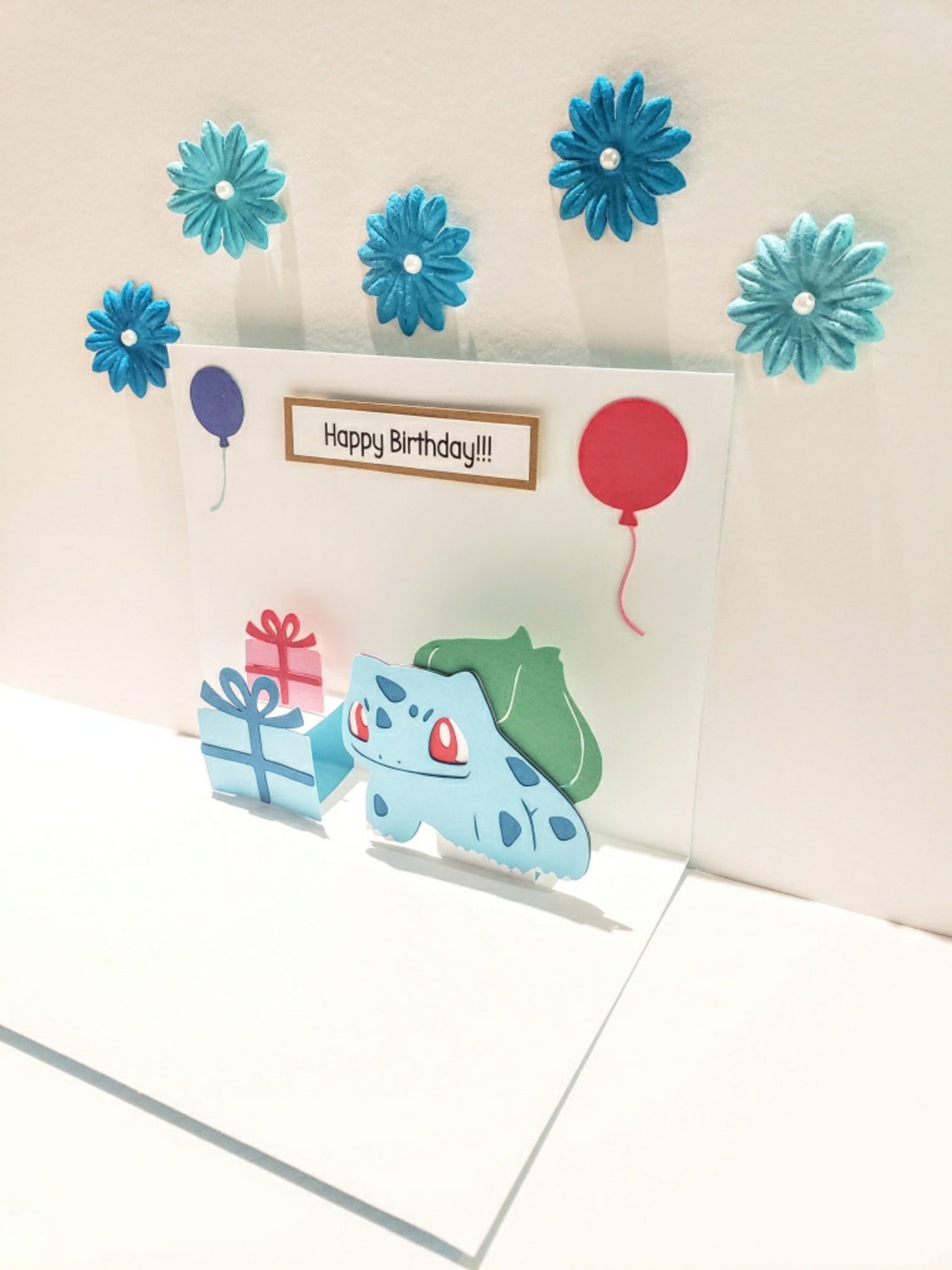 Bulbasaur Card Pop up Bulbasaur Card Bulbasaur Birthday | Etsy UK