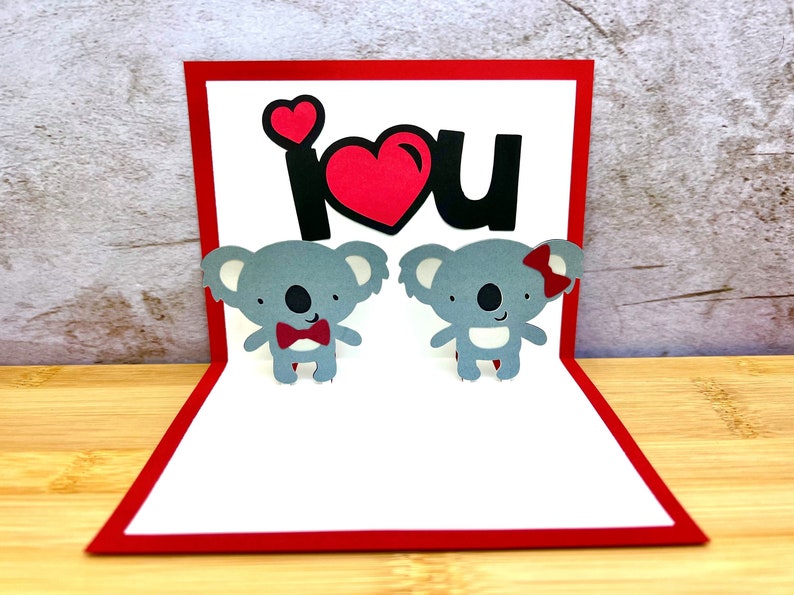 Koala Pop Up Card Pop Up Koala Card I 3 U Koala Card image 1